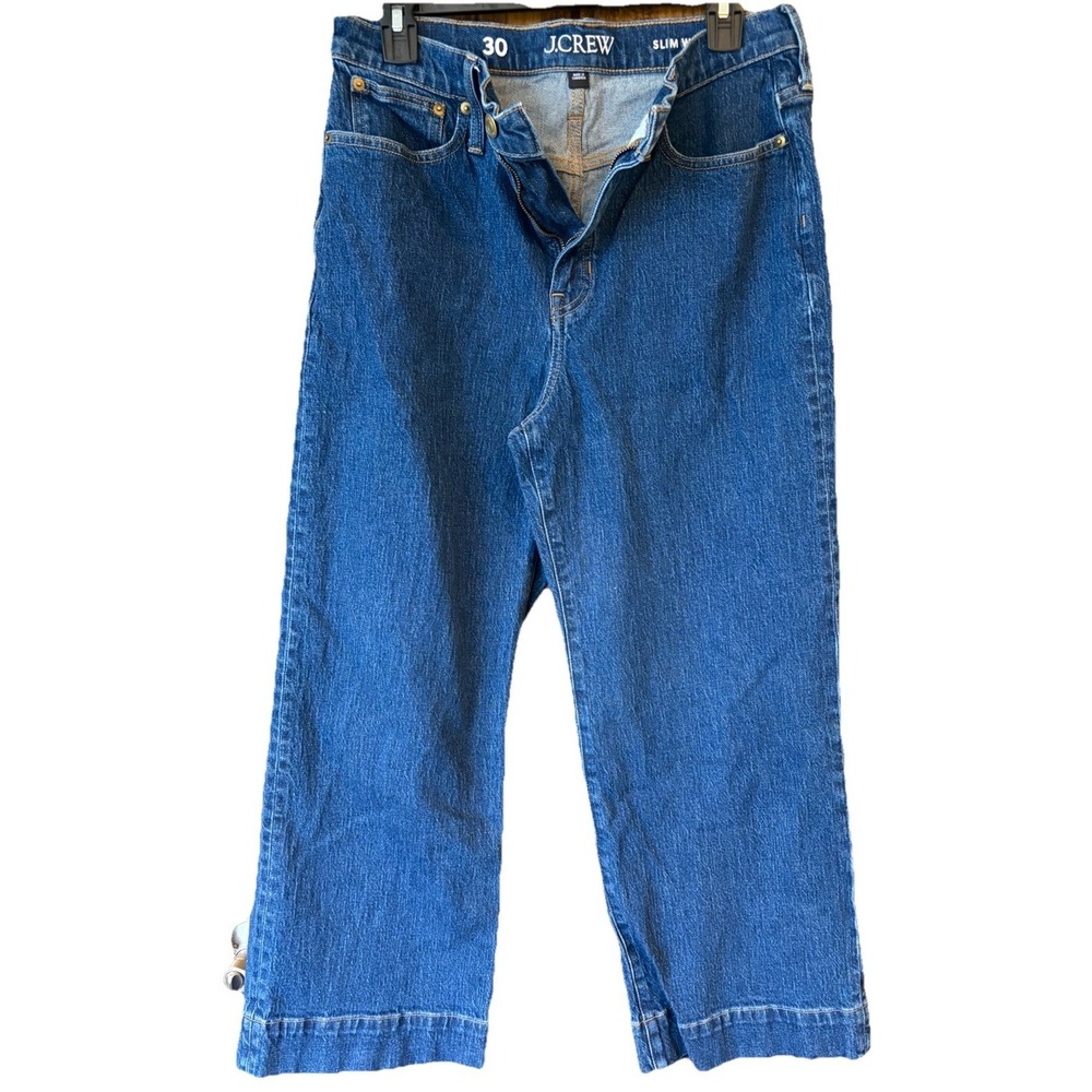J Crew Women's Slim‎ Wide Leg Denim Jeans BT758 High Rise Wide Leg 30 X 26